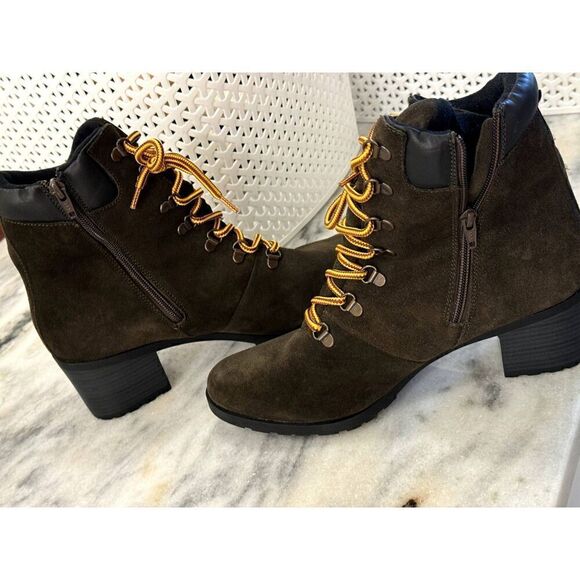NWOT Women's Cougar Waterproof Suede Leather "Angie" Boots Lace-Up Sz 11 - Picture 3 of 8